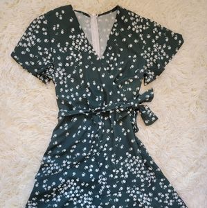 Green floral spring dress